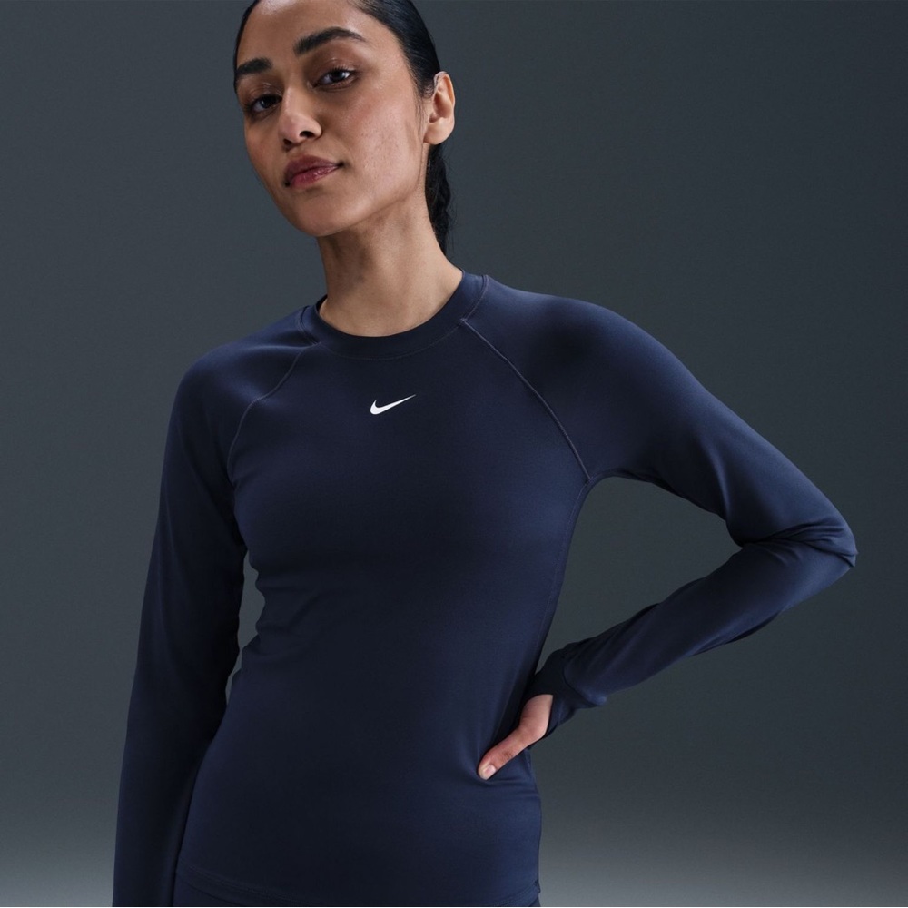 Nike Women’s Dri-Fit Long-Sleeve Top - Blue / Navy - Size Medium